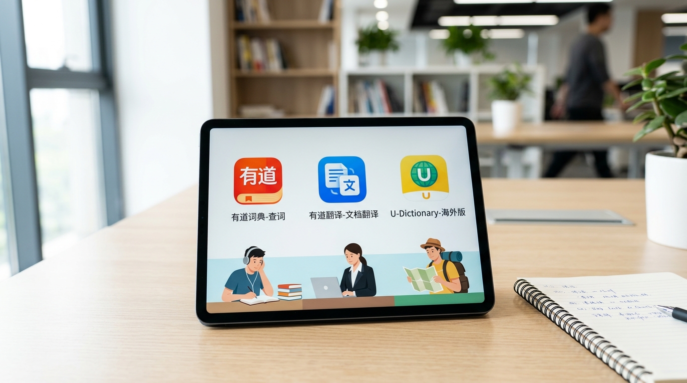 有道翻译下载与有道词典、U-Dictionary区别对比图