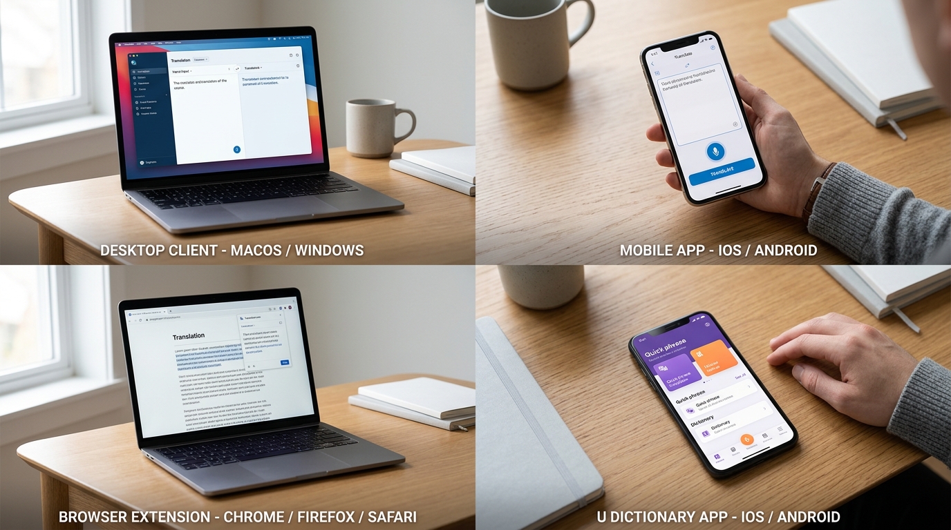 有道翻译下载四大版本对比:桌面客户端、手机App、浏览器插件、U Dictionary