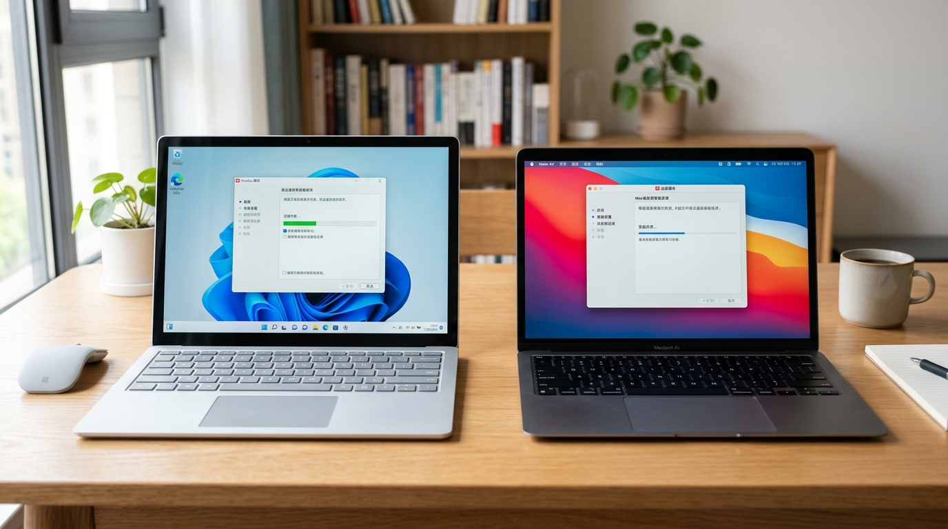 有道翻译电脑版在 Windows 和 macOS 系统上的安装界面