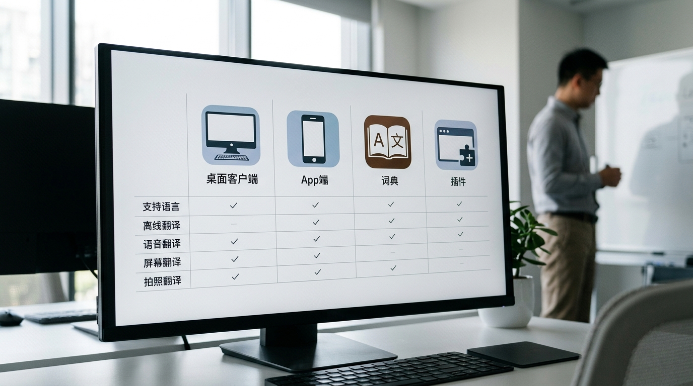 有道翻译下载四类产品功能与体积对比表