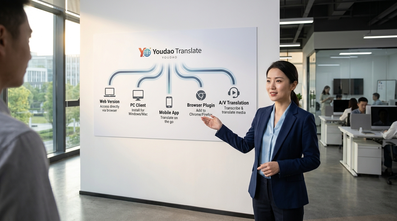 有道翻译五大产品入口组成示意图