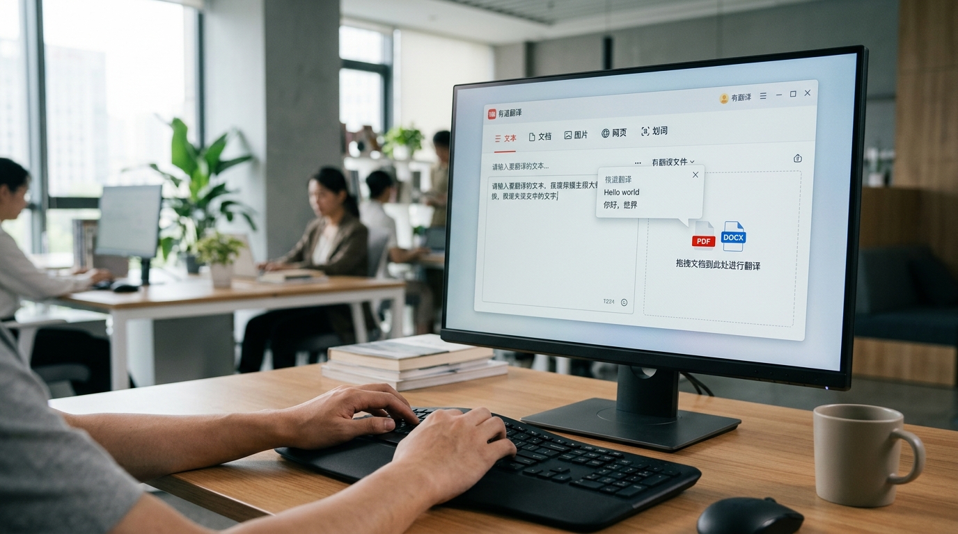 有道翻译电脑版文本文档图片语音屏幕翻译功能操作界面